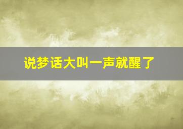 说梦话大叫一声就醒了