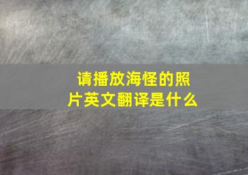 请播放海怪的照片英文翻译是什么