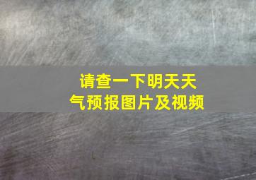 请查一下明天天气预报图片及视频