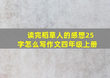 读完稻草人的感想25字怎么写作文四年级上册