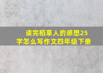 读完稻草人的感想25字怎么写作文四年级下册