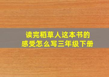 读完稻草人这本书的感受怎么写三年级下册