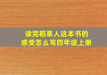 读完稻草人这本书的感受怎么写四年级上册