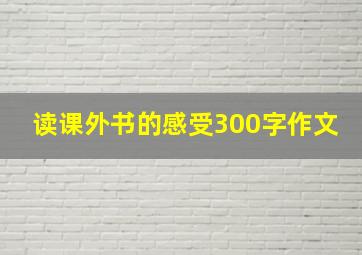 读课外书的感受300字作文