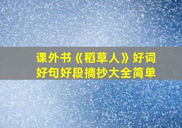 课外书《稻草人》好词好句好段摘抄大全简单