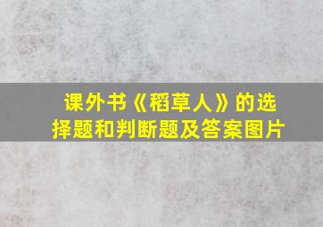 课外书《稻草人》的选择题和判断题及答案图片