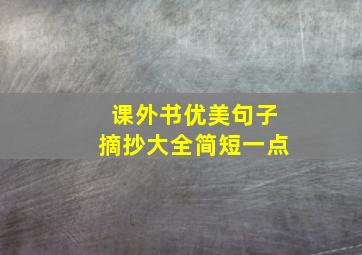 课外书优美句子摘抄大全简短一点