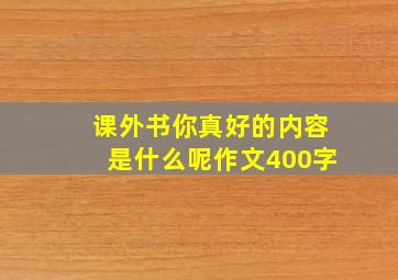 课外书你真好的内容是什么呢作文400字