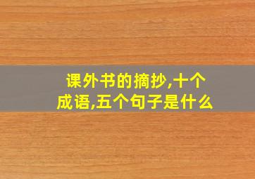 课外书的摘抄,十个成语,五个句子是什么