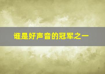 谁是好声音的冠军之一