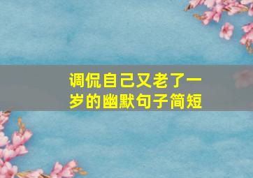 调侃自己又老了一岁的幽默句子简短