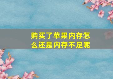 购买了苹果内存怎么还是内存不足呢