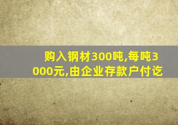 购入钢材300吨,每吨3000元,由企业存款户付讫