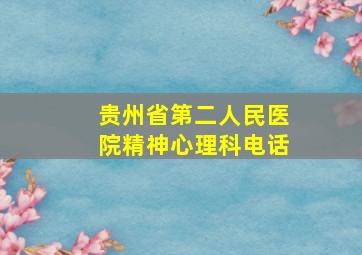 贵州省第二人民医院精神心理科电话