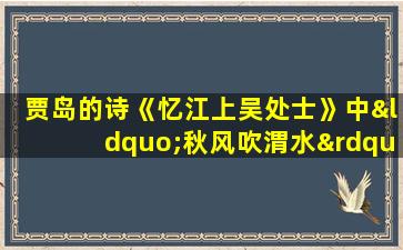 贾岛的诗《忆江上吴处士》中“秋风吹渭水”的下一句