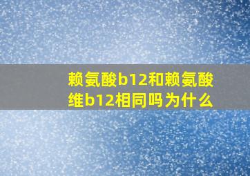 赖氨酸b12和赖氨酸维b12相同吗为什么