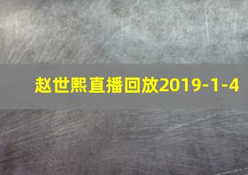 赵世熙直播回放2019-1-4