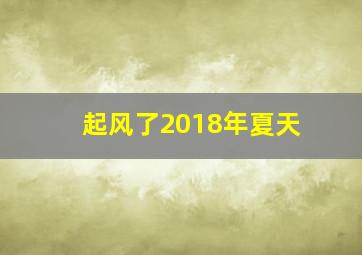 起风了2018年夏天