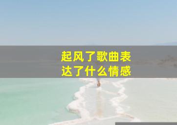 起风了歌曲表达了什么情感