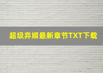 超级弃婿最新章节TXT下载