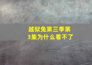 越狱兔第三季第3集为什么看不了