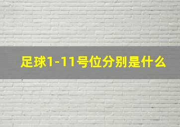 足球1-11号位分别是什么