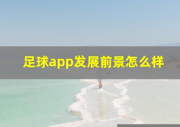 足球app发展前景怎么样