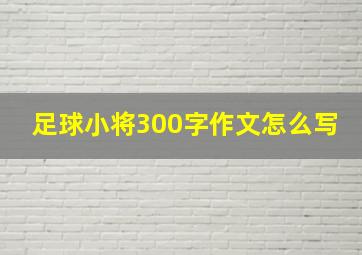 足球小将300字作文怎么写