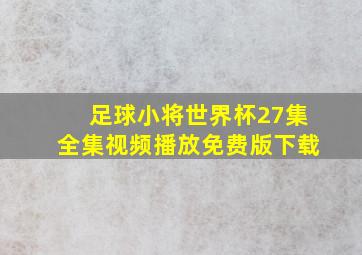 足球小将世界杯27集全集视频播放免费版下载