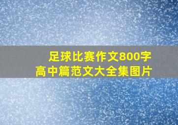 足球比赛作文800字高中篇范文大全集图片