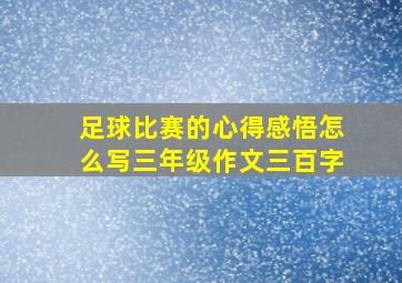 足球比赛的心得感悟怎么写三年级作文三百字