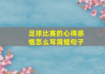 足球比赛的心得感悟怎么写简短句子