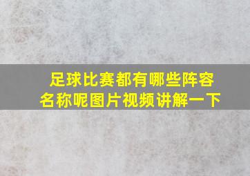 足球比赛都有哪些阵容名称呢图片视频讲解一下