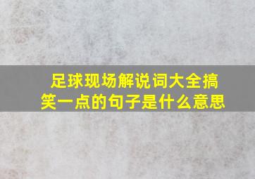 足球现场解说词大全搞笑一点的句子是什么意思