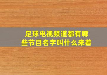 足球电视频道都有哪些节目名字叫什么来着