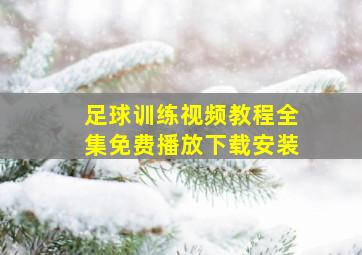 足球训练视频教程全集免费播放下载安装