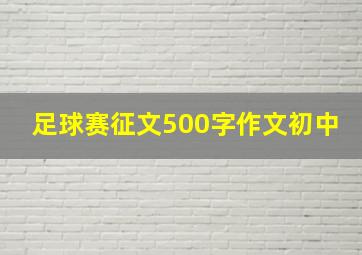 足球赛征文500字作文初中