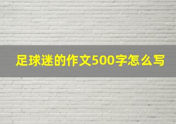 足球迷的作文500字怎么写