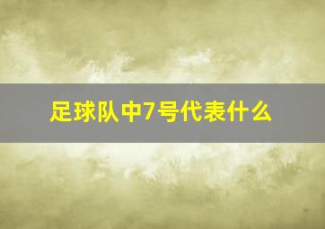 足球队中7号代表什么