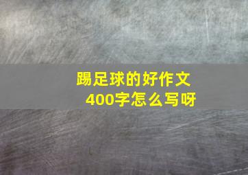 踢足球的好作文400字怎么写呀