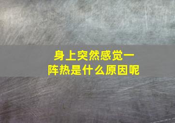 身上突然感觉一阵热是什么原因呢