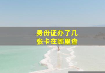 身份证办了几张卡在哪里查