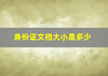 身份证文档大小是多少