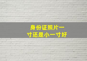 身份证照片一寸还是小一寸好