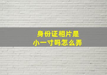 身份证相片是小一寸吗怎么弄