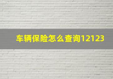 车辆保险怎么查询12123