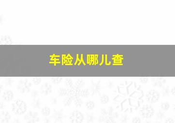 车险从哪儿查