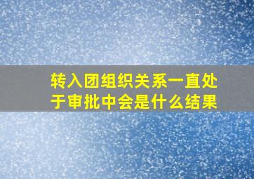 转入团组织关系一直处于审批中会是什么结果