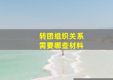 转团组织关系需要哪些材料