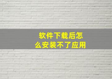 软件下载后怎么安装不了应用